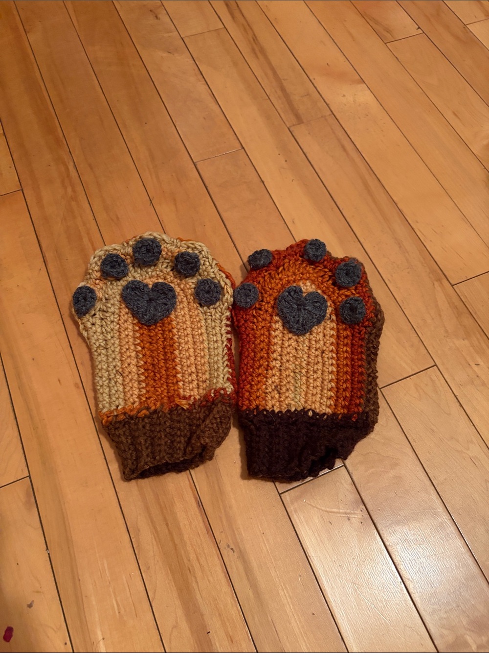 Handmade Fall Pet Paw Mittens